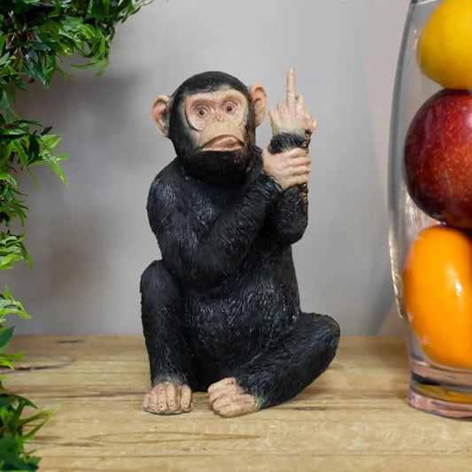 THE ENCHANTED GARDEN Black Rude Monkey Figurine Home Decor Animal Ornaments And Sculptures