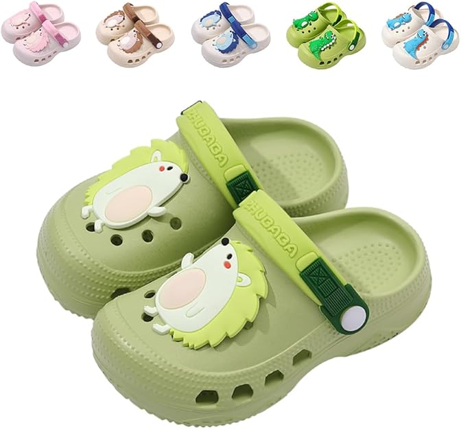 Kids Clogs Boys Girls Dinosaur Clogs Children Garden Sandals Beach Pool Shower Water Shoes