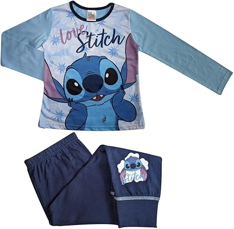 Disney Girls Stitch Pyjamas - Long Sleeved