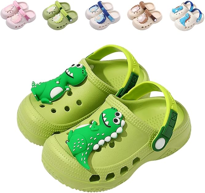 Kids Clogs Boys Girls Dinosaur Clogs Children Garden Sandals Beach Pool Shower Water Shoes