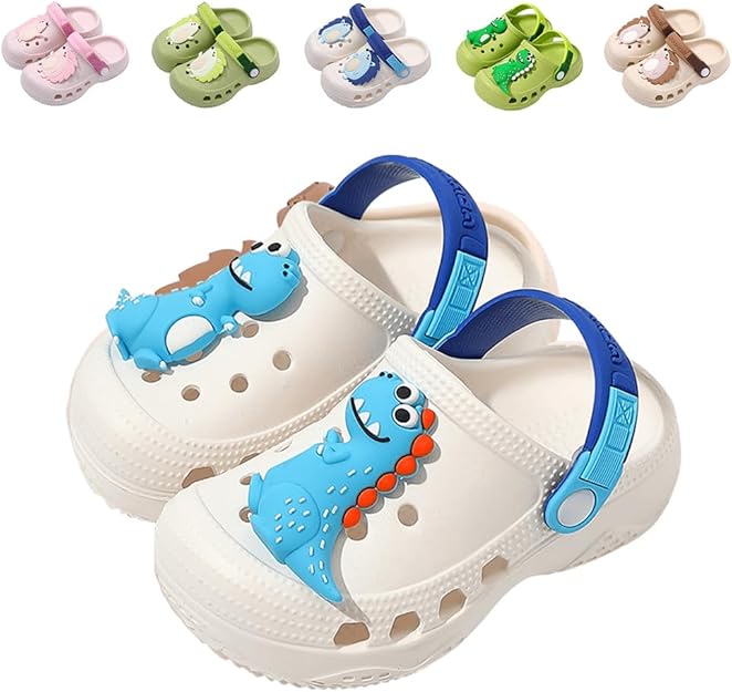 Kids Clogs Boys Girls Dinosaur Clogs Children Garden Sandals Beach Pool Shower Water Shoes