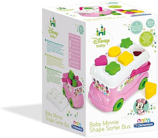 Clementoni 14933 Baby Minnie Shape Sorter Bus, Multicolour