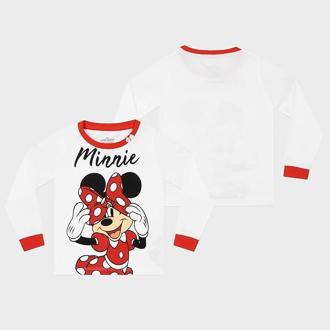 Disney Pyjamas | Long Sleeve Minnie Mouse Pyjamas | 100% Cotton Girls Pjs Ages