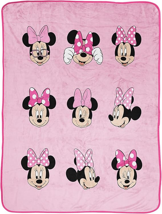 Jay Franco Disney Minnie Mouse Many Faces Fluffy Throw Blanket