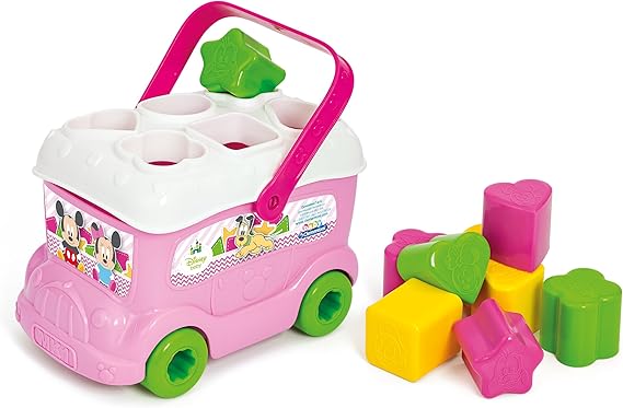 Clementoni 14933 Baby Minnie Shape Sorter Bus, Multicolour