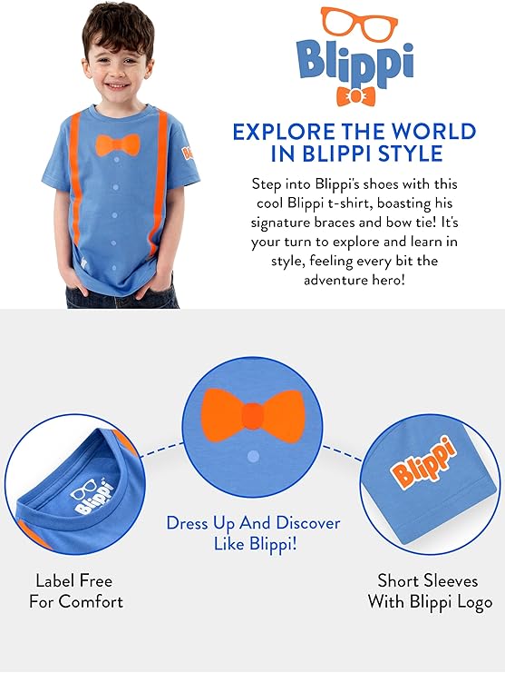 Blippi T Shirt Costume Boys Tshirt Summer