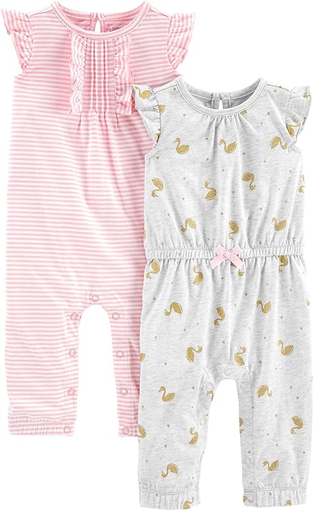 Baby Girls' Jumpsuit (Pack of 2)