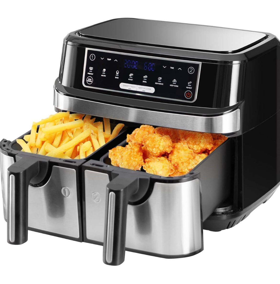 Emphsism hot air fryer double chamber 9 liters