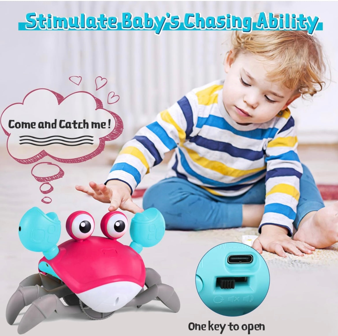 Baby Crawling Crab Toys With Music and Light