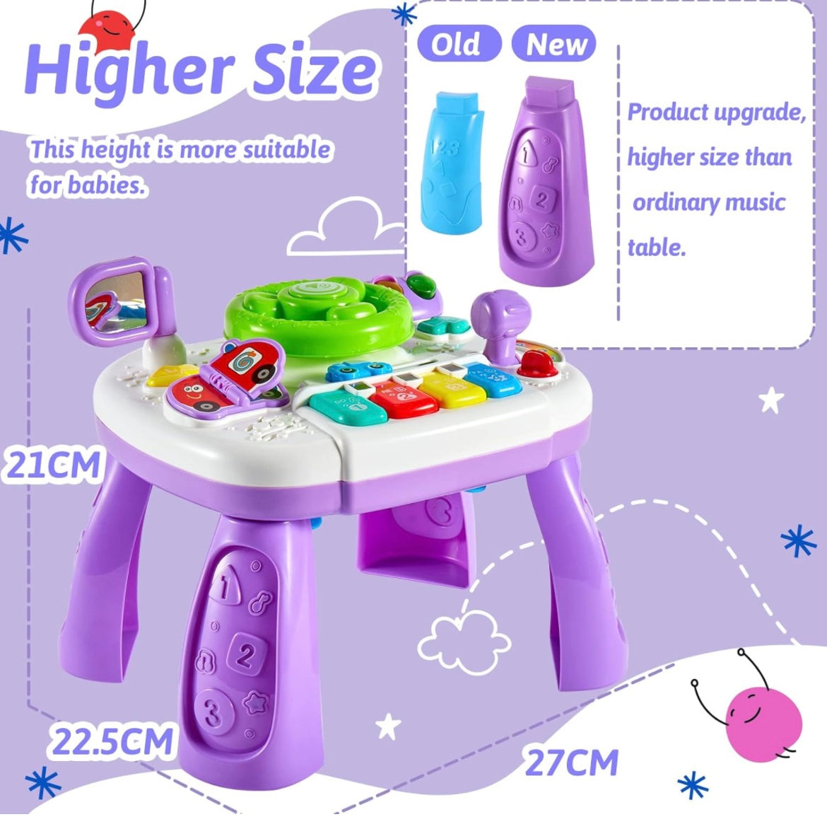 LINFUN KIDS Musical Learning Activity Table Baby Toys