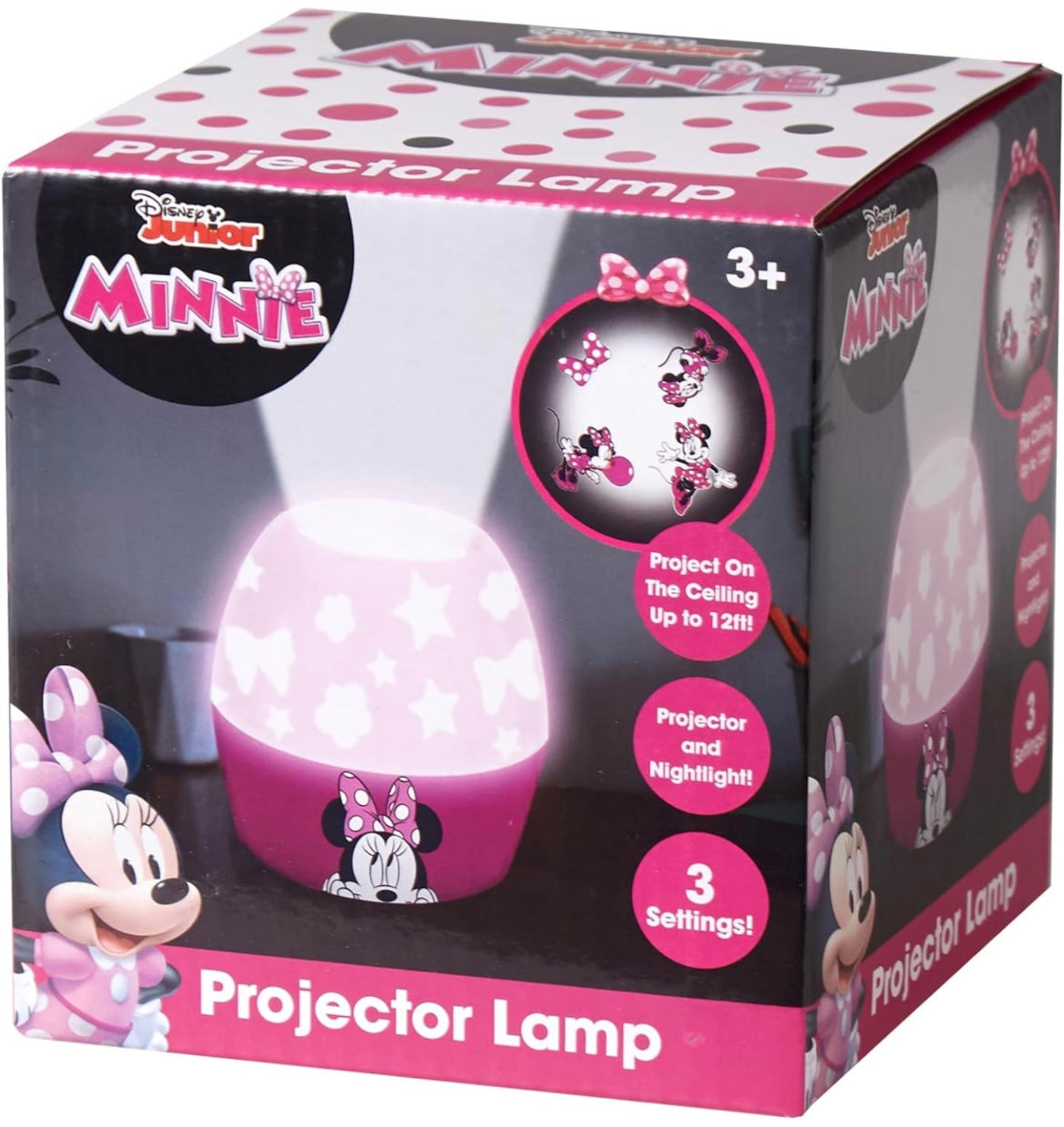 Idea Nuova Disney Minnie Mouse Scene Projection Kids Lamp and Nightlight