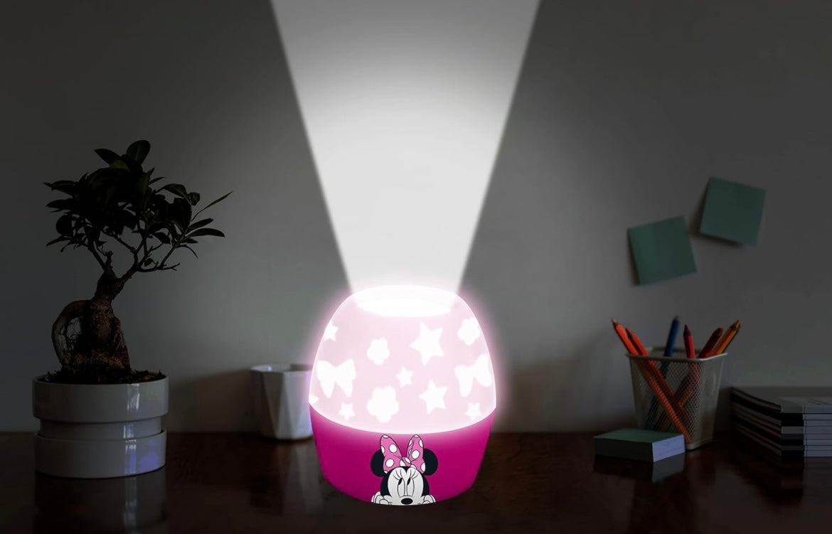 Idea Nuova Disney Minnie Mouse Scene Projection Kids Lamp and Nightlight