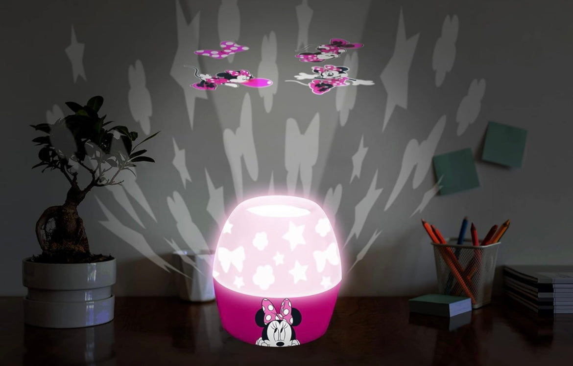 Idea Nuova Disney Minnie Mouse Scene Projection Kids Lamp and Nightlight