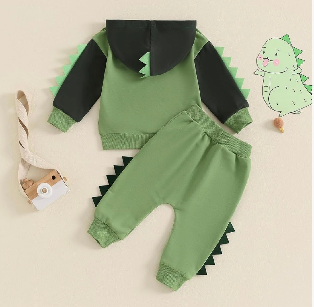 Little Kid Baby Boys Dinosaur Outfits Long Sleeve 2pcs Clothes Set