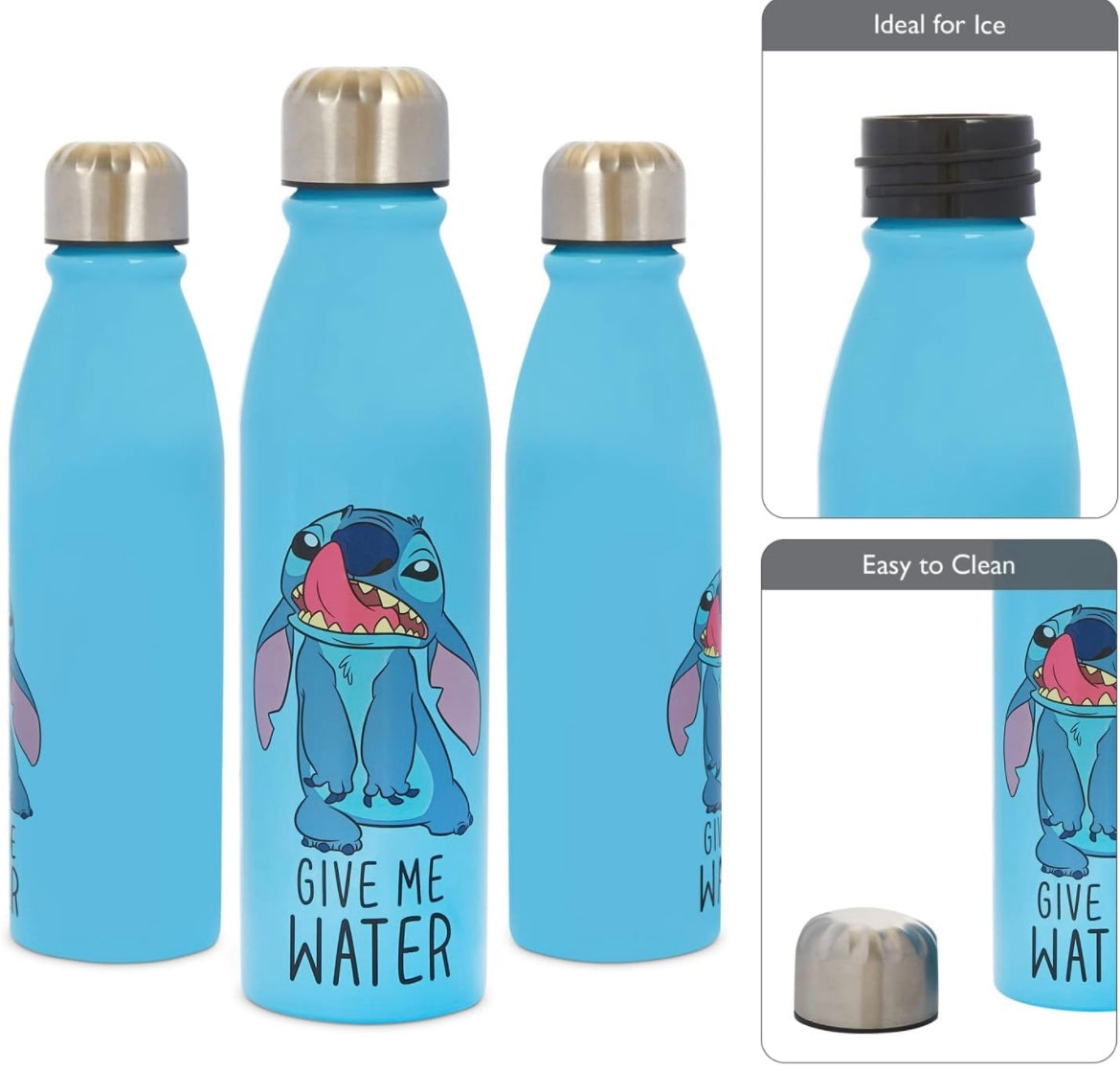 Disney Stitch Aluminum Water Bottle 600ml – Official Merchandise by Polar Gear, Kids - blue