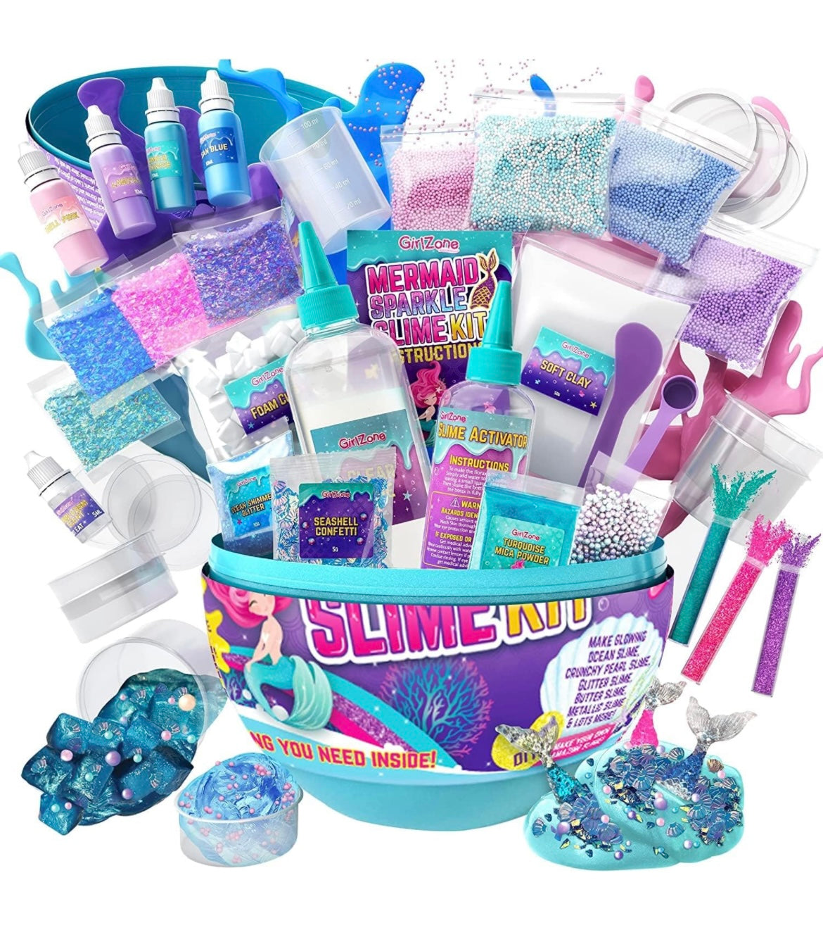 GirlZone Egg Mermaid Sparkle Slime Making Kit