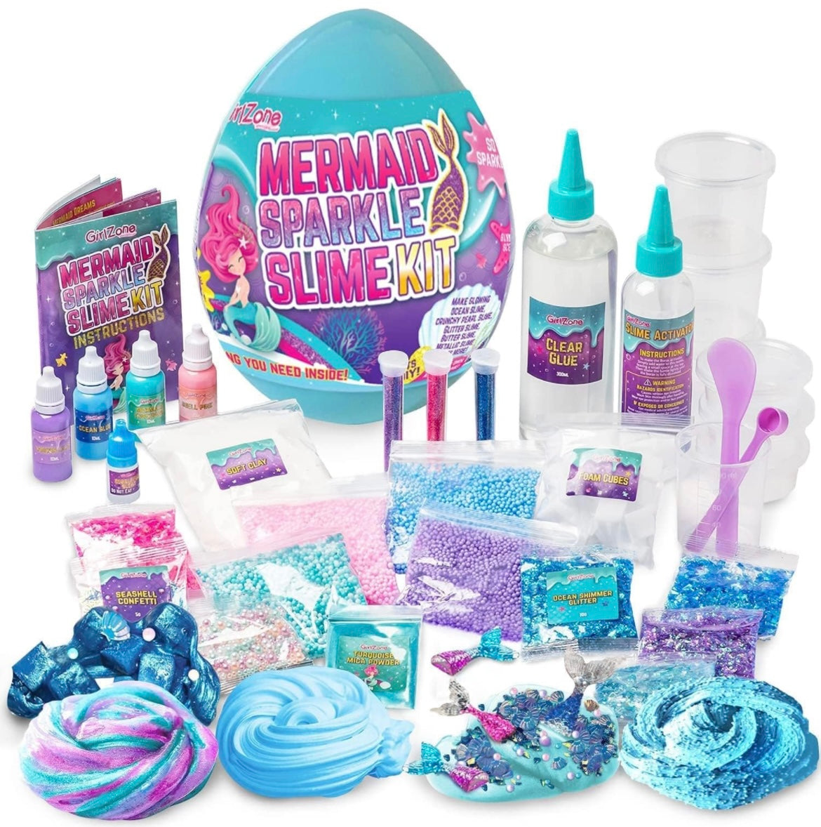 GirlZone Egg Mermaid Sparkle Slime Making Kit