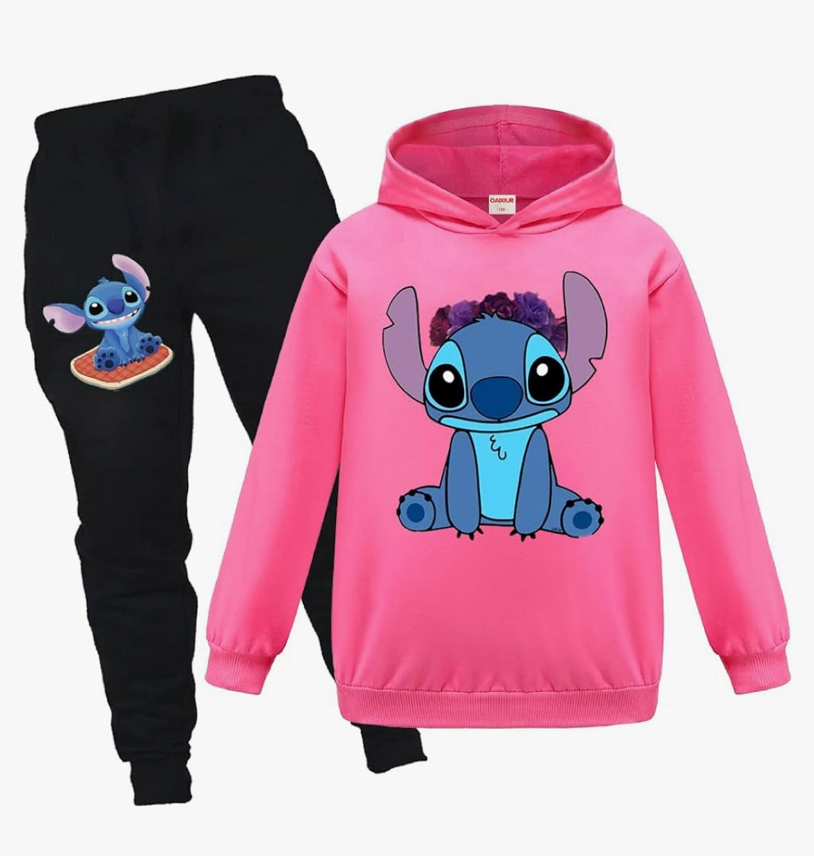 Kids Tracksuits Blue Cat Printing Hoodie & Joggers 2-piece Clothing Sets Sportswear