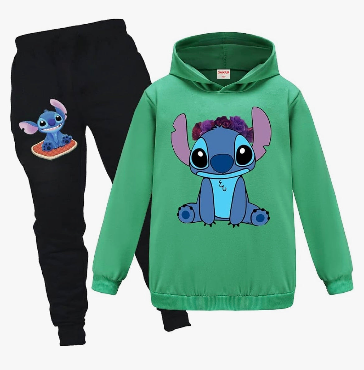 Kids Tracksuits Blue Cat Printing Hoodie & Joggers 2-piece Clothing Sets Sportswear