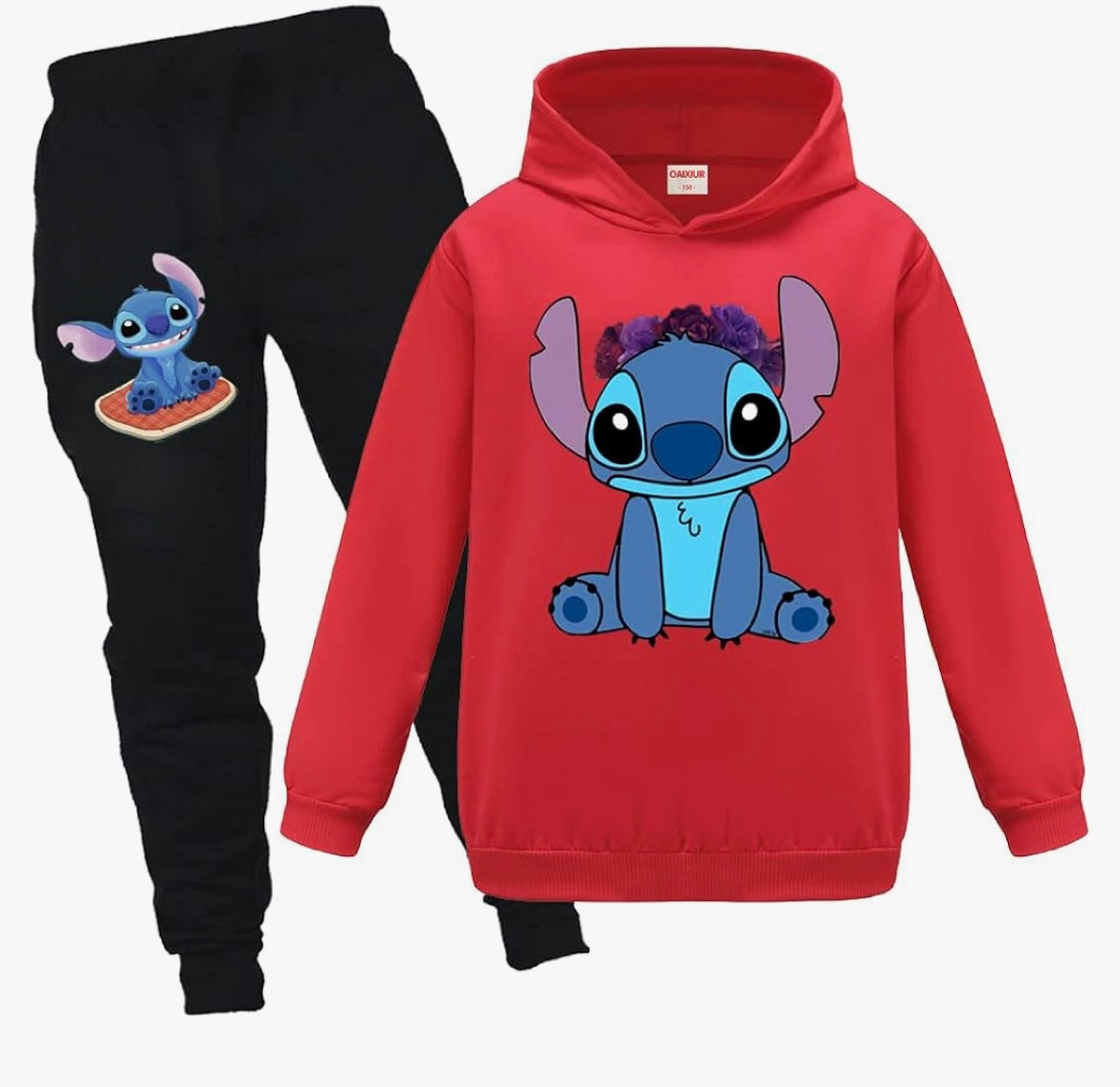 Kids Tracksuits Blue Cat Printing Hoodie & Joggers 2-piece Clothing Sets Sportswear