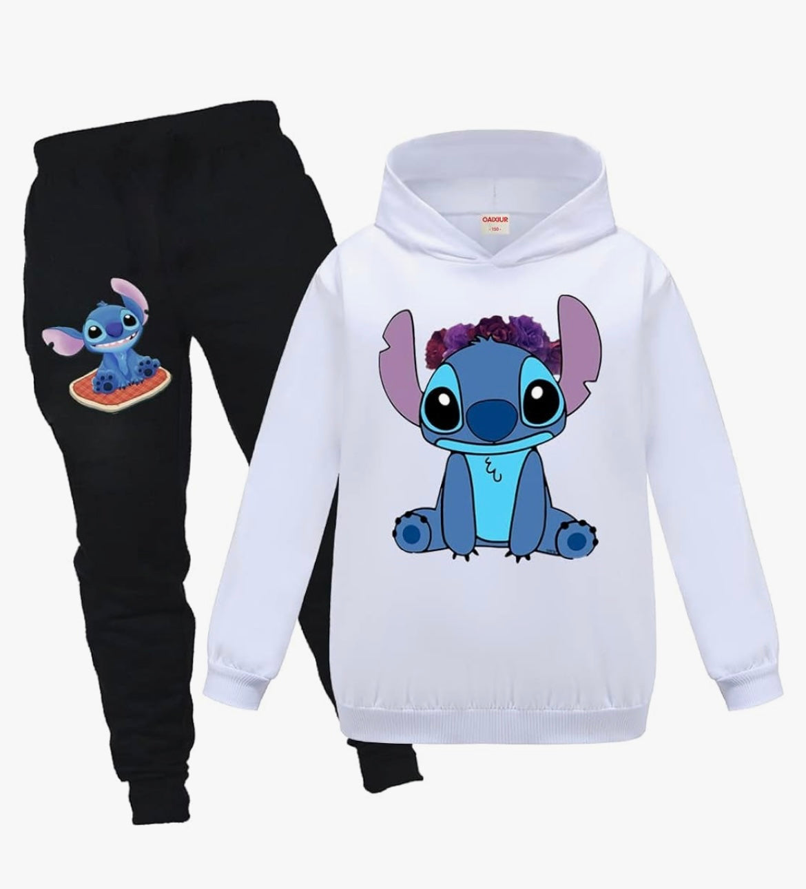 Kids Tracksuits Blue Cat Printing Hoodie & Joggers 2-piece Clothing Sets Sportswear