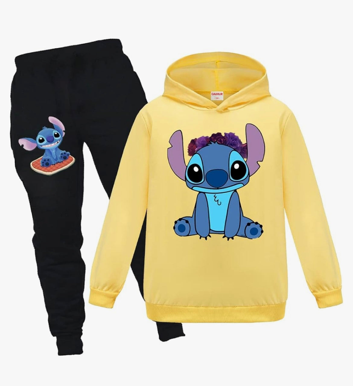 Kids Tracksuits Blue Cat Printing Hoodie & Joggers 2-piece Clothing Sets Sportswear