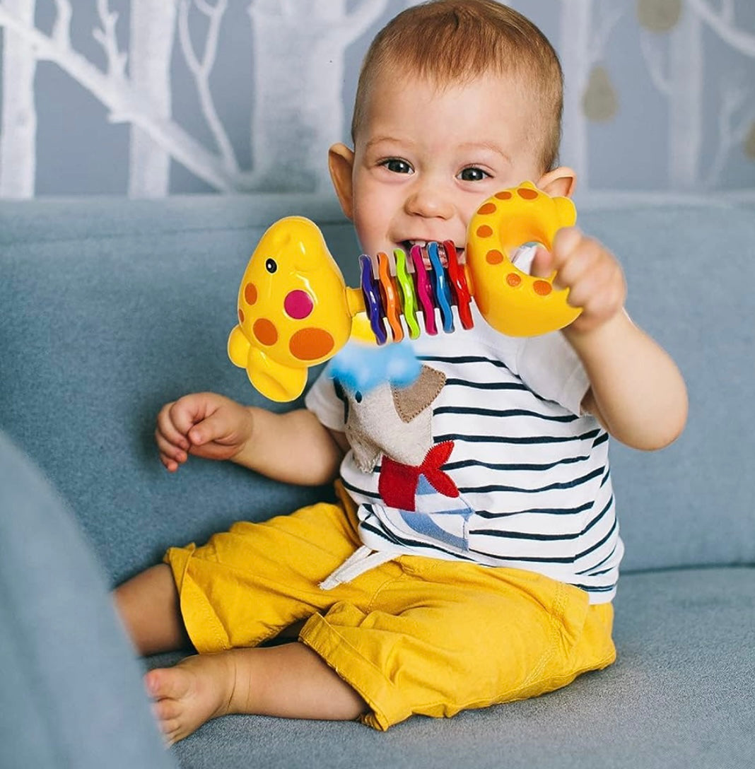 Infant Toys 0-3 Months Infant Rattles AIVIAI Baby Rattle Teether Toy Set with Storage Box Musical rattles for Newborn Girl Boy  (11pcs)