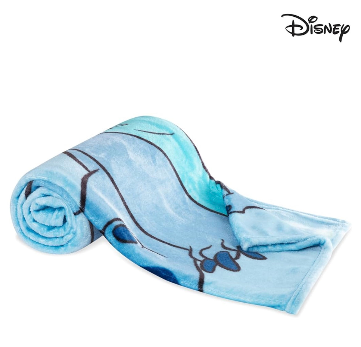 Disney Stitch Fleece Blanket Super Soft Blanket Throw Bed Accessories 150 x 130 Sofa Throw Bed Blankets Baby Yoda Gifts (Light Blue Stitch)