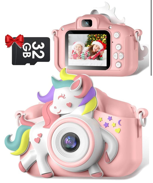 Kids Camera, Gofunly Kids Camera for Girls, 1080P HD 2.0 Inch Screen Kids Digital Camera with 32GB Card, Birthday Christmas Kids Toys Gifts Selfie Childrens Camera for Kids