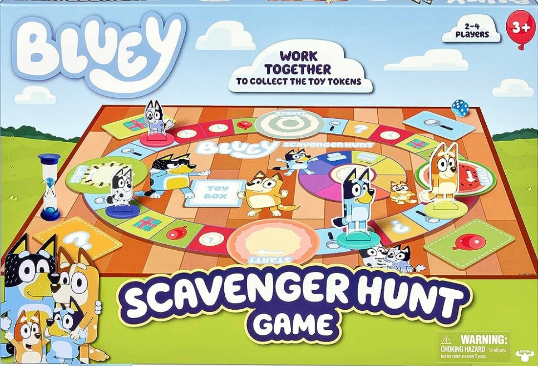 Bluey Scavenger Hunt Board Game - Official Famly Board Game for 2-4 Players