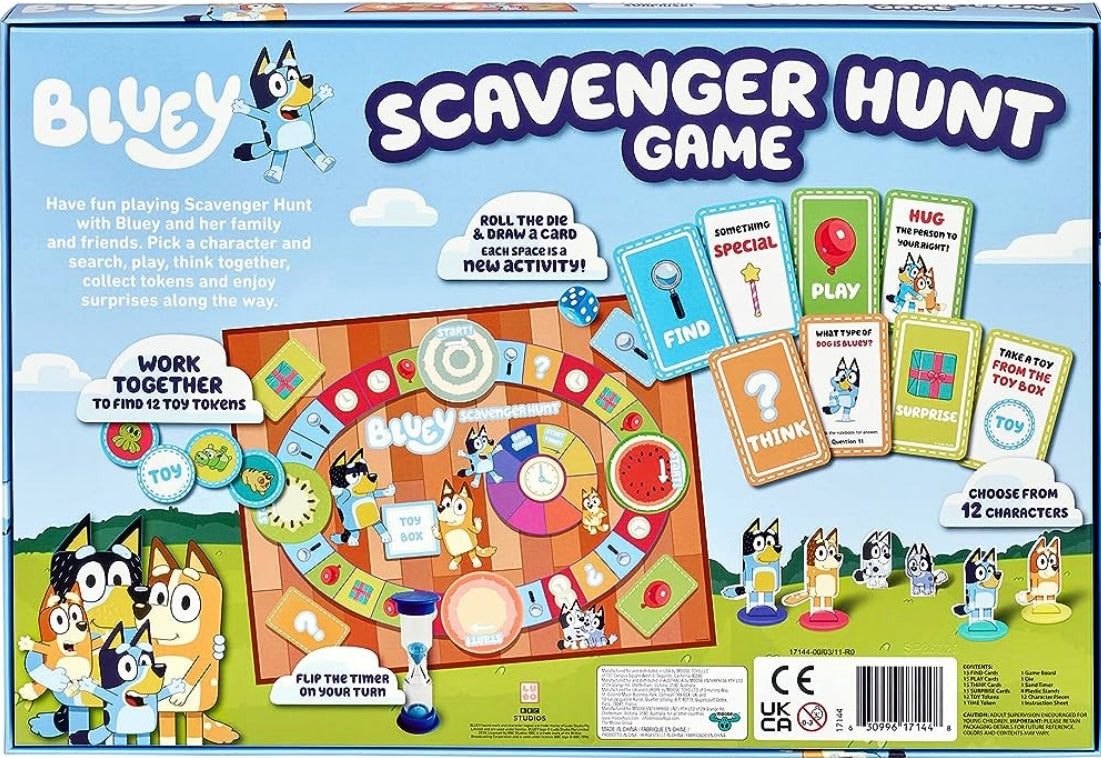 Bluey Scavenger Hunt Board Game - Official Famly Board Game for 2-4 Players