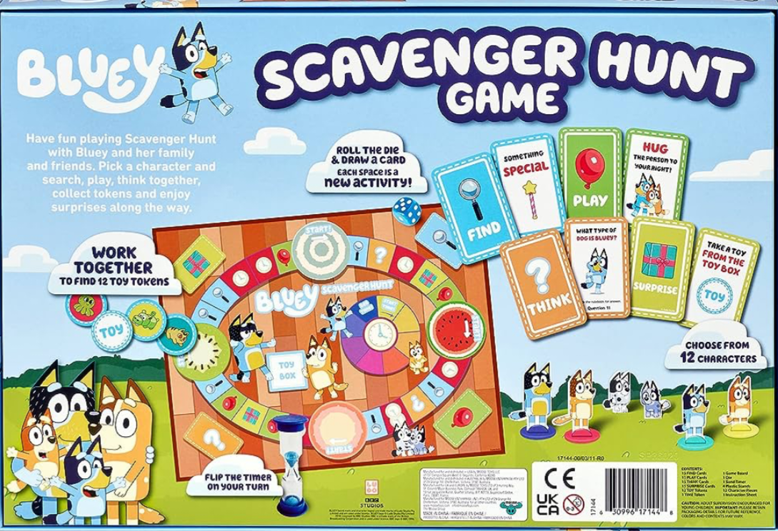 Bluey Scavenger Hunt Board Game - Official Famly Board Game for 2-4 Players