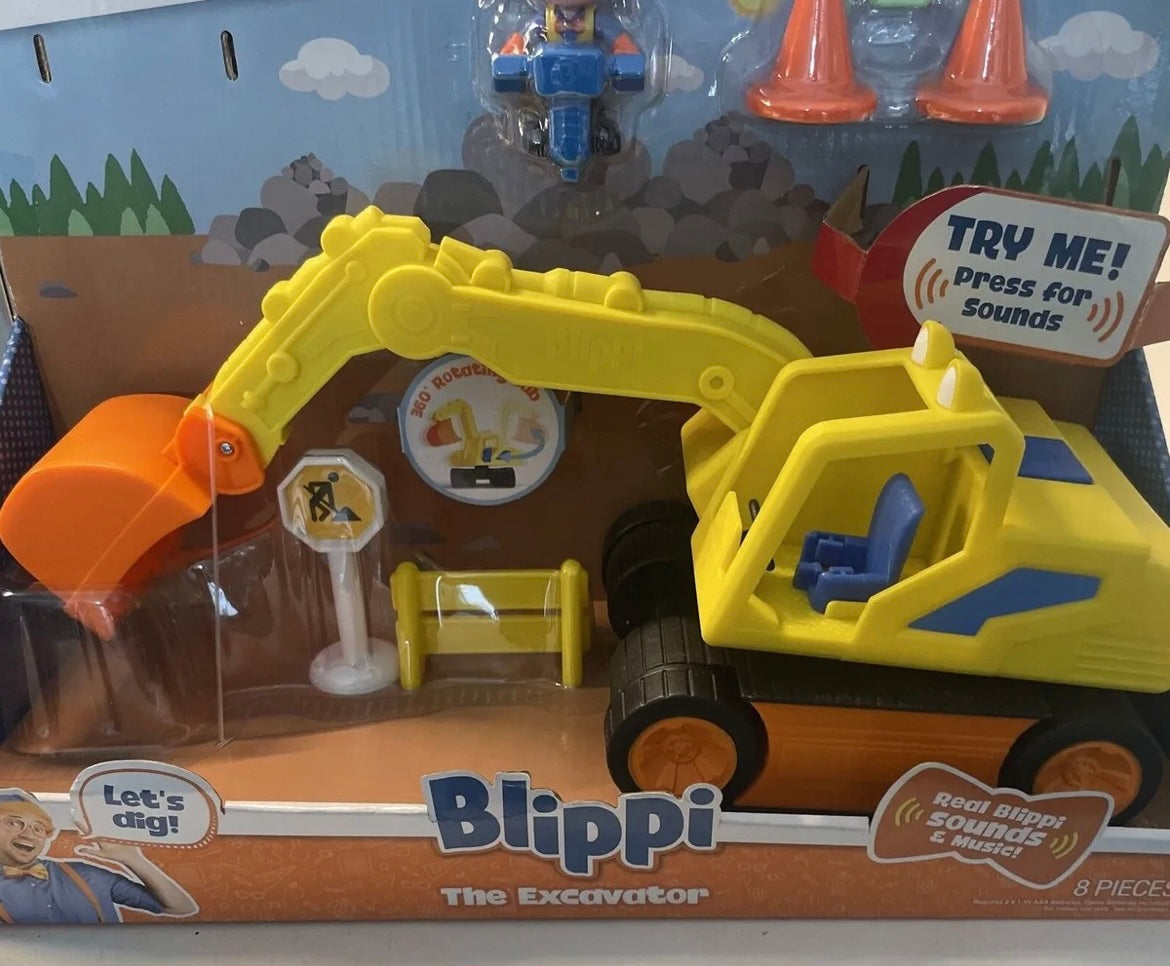 Blippi the excavator 8 pc construction toy pretend play arm and dig bucket