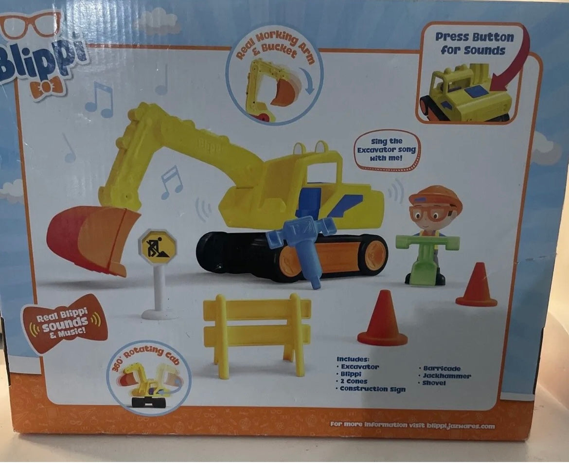 Blippi the excavator 8 pc construction toy pretend play arm and dig bucket