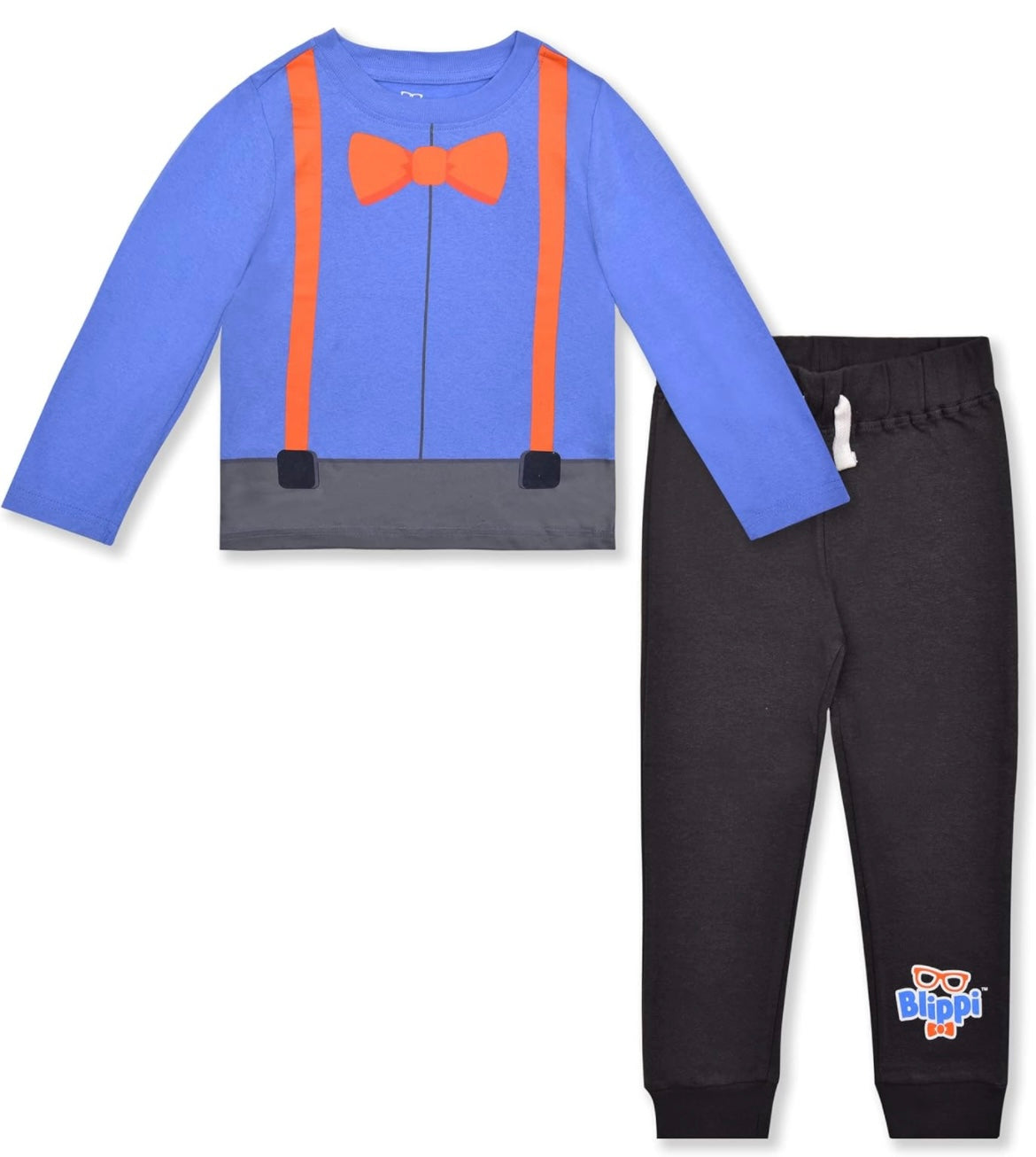 Blippi Boys Long Sleeve T-Shirt and Jogger with Drawstring Set for Little Kids