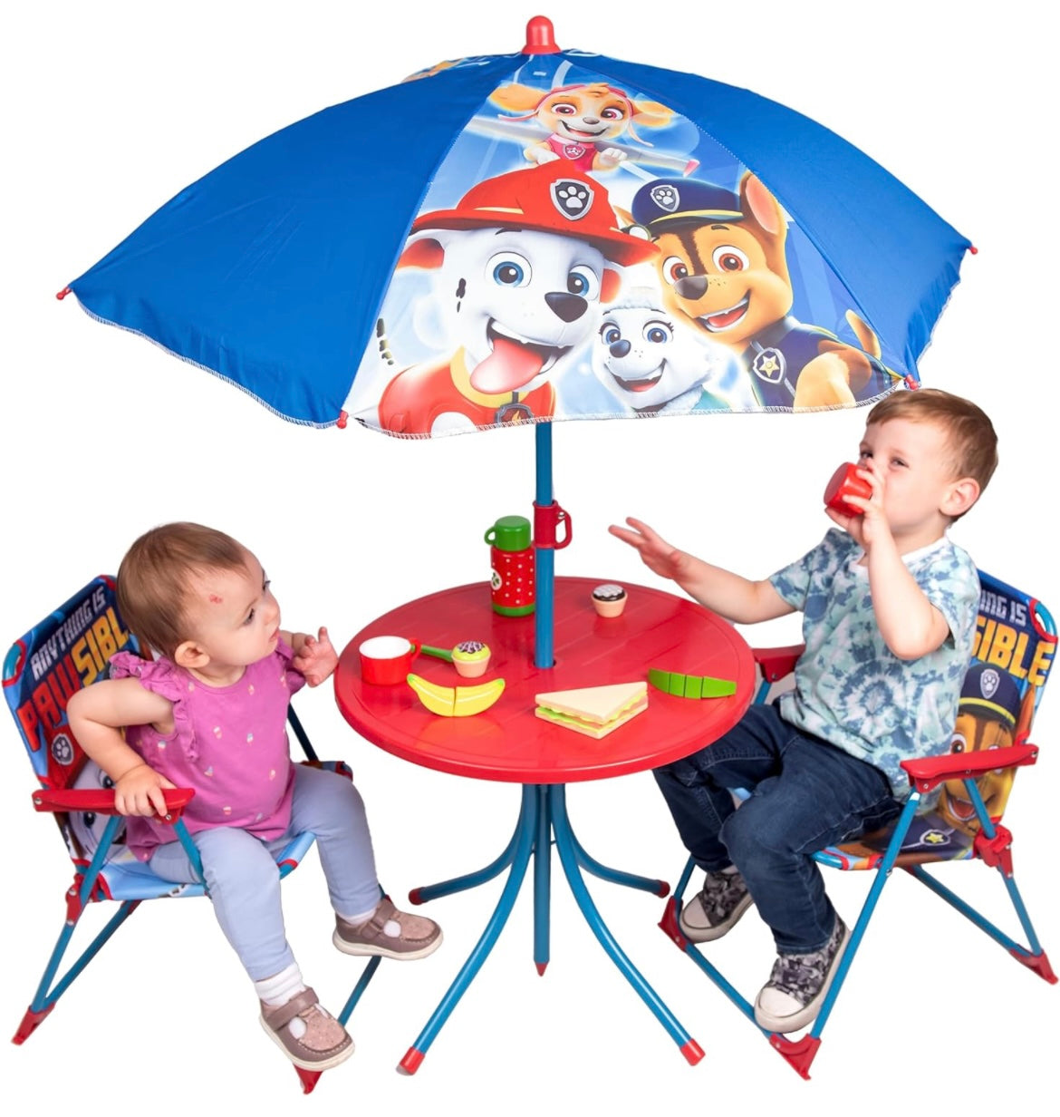 Relsy Paw Patrol Patio Set Kid's Garden Furniture With Table