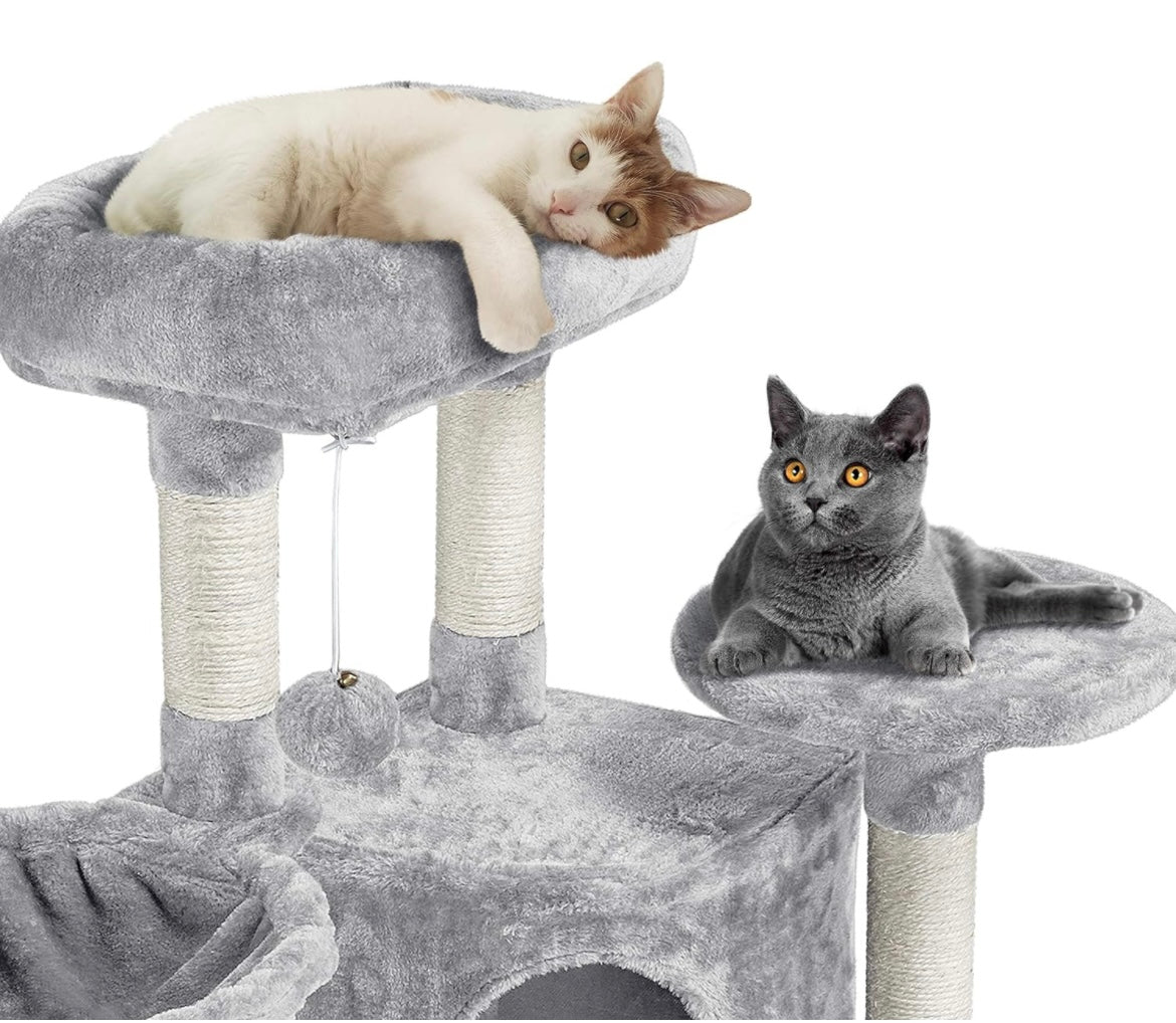 Yaheetech Cat Tree, 107cm Cat Tower for Indoor Cats, Cat Climbing Tree with 5 Scratching Posts