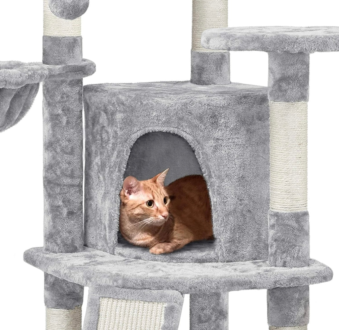 Yaheetech Cat Tree, 107cm Cat Tower for Indoor Cats, Cat Climbing Tree with 5 Scratching Posts