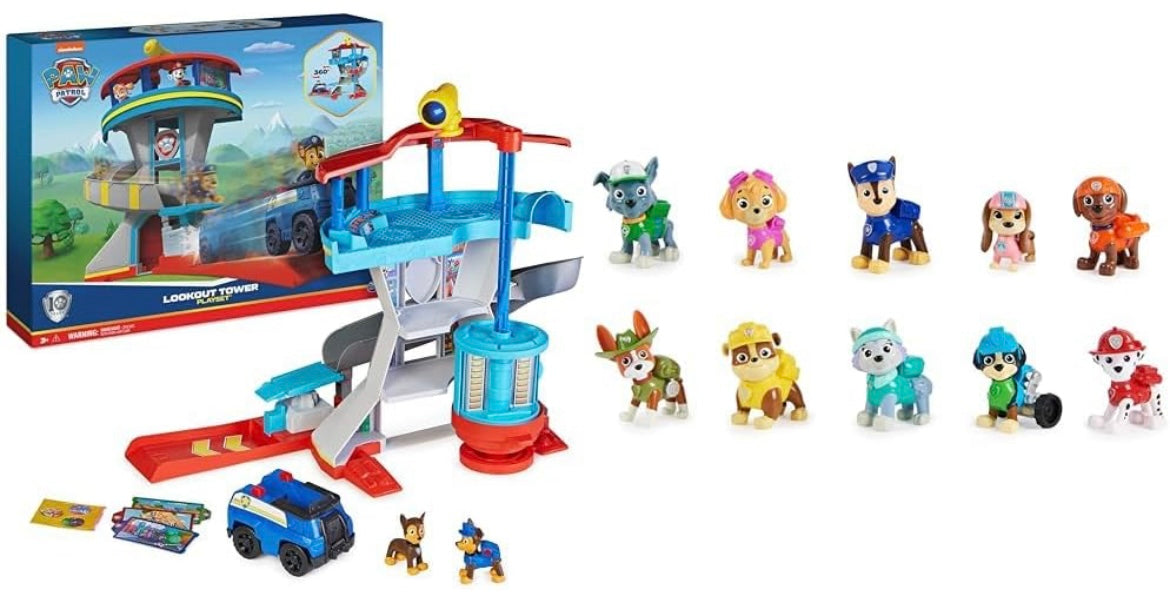 Paw Patrol Lookout Tower Playset with Toy Car Launcher