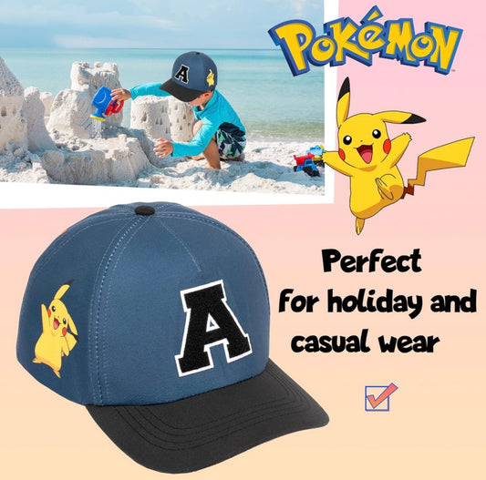 Pokemon Personalised Baseball Cap for Boys Embroidered Letter Adjustable Snapback Kids Hat