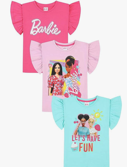 Barbie 3 Pack Girls T-Shirts Multipack