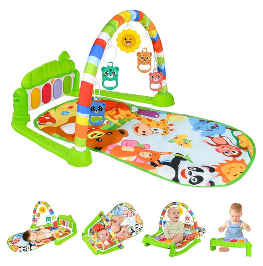 Baby Play Mat, Baby Piano Gym with Music and Lights, Play Mat with Detachable Activity Toys, Early Development Activity Baby Play Mat Toy Gift for Babies