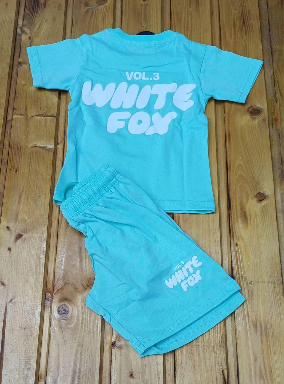 Replica kids white fox short sets