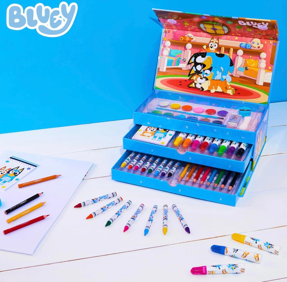 Bluey Kids Art Set 40 Plus Pieces Kids Colouring Sets