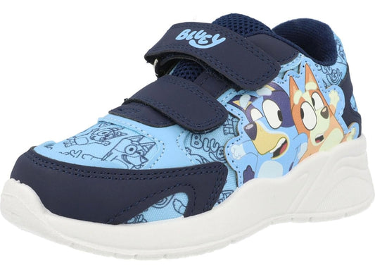 Bluey Finley Blue Hook & Loop Trainers