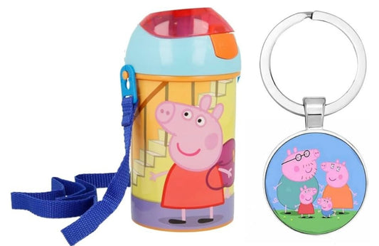 Peppa, George, Pig Characters Pop Up Water Bottle Drink