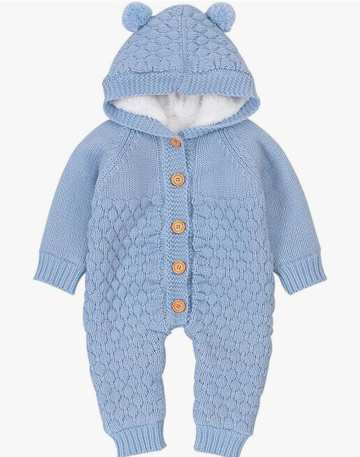 Baby Hooded Knitted Rompers Newborn Girls Boys Onesies Warm Sweater Jumpsuit Outfits