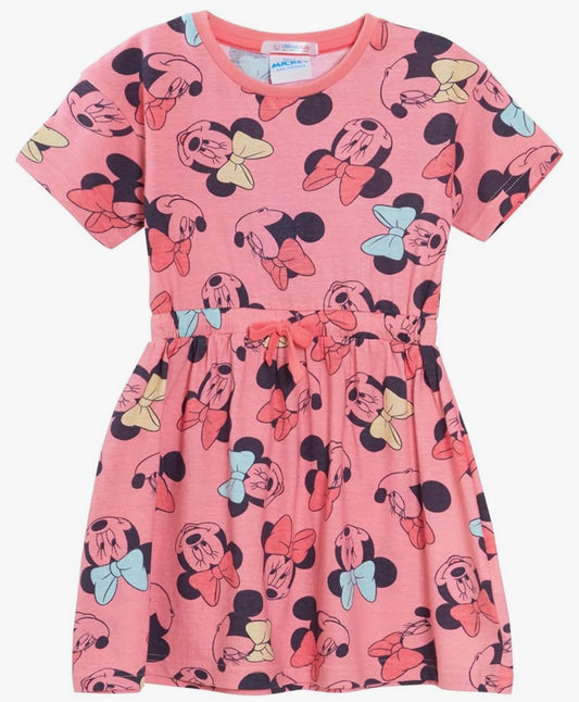 Minnie Mouse Dress for Girls Sundress Short Sleeved T-Shirt Cotton Dress Tunic Top