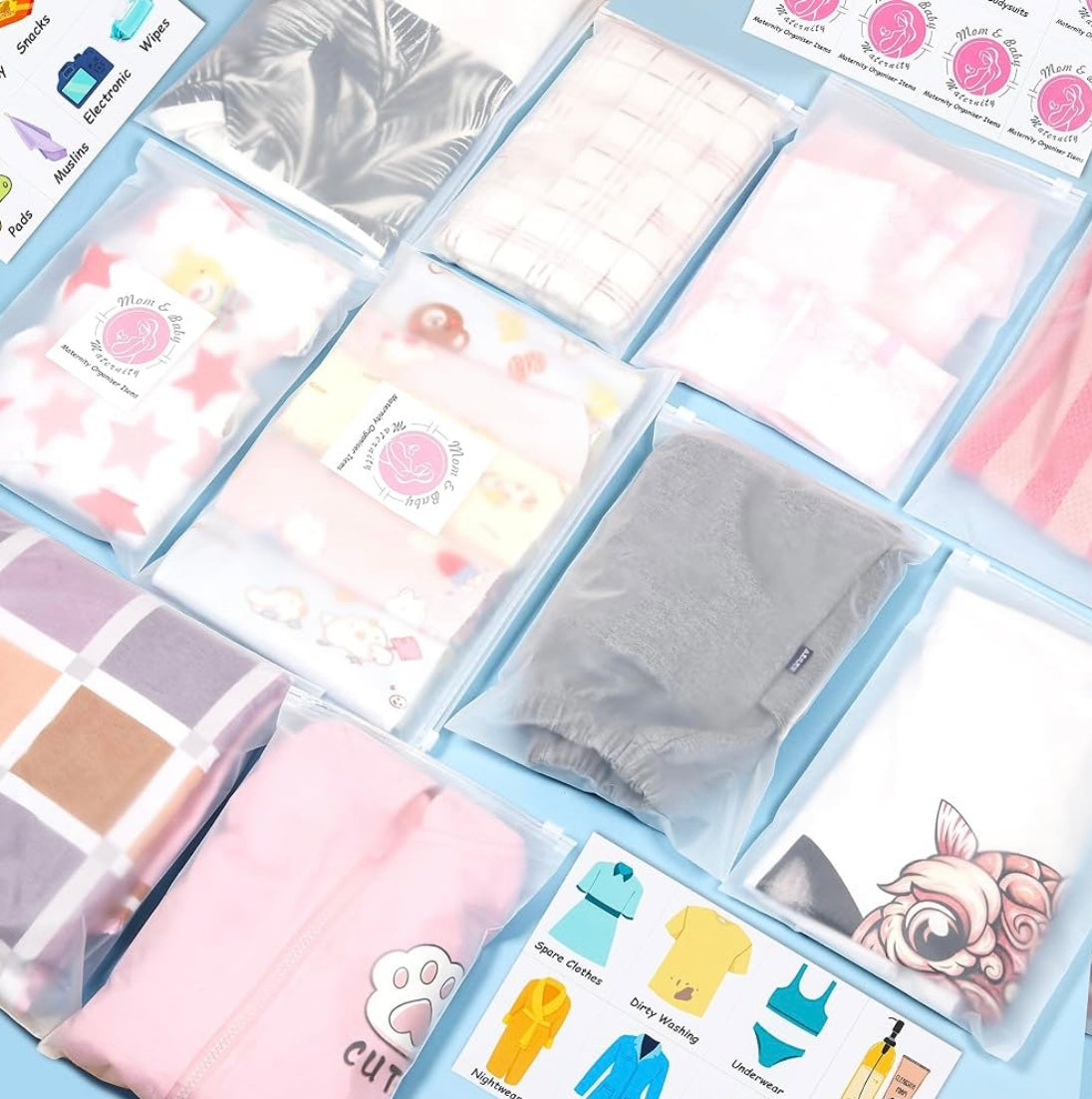 24 Pcs Hospital Maternity Bags with Stickers