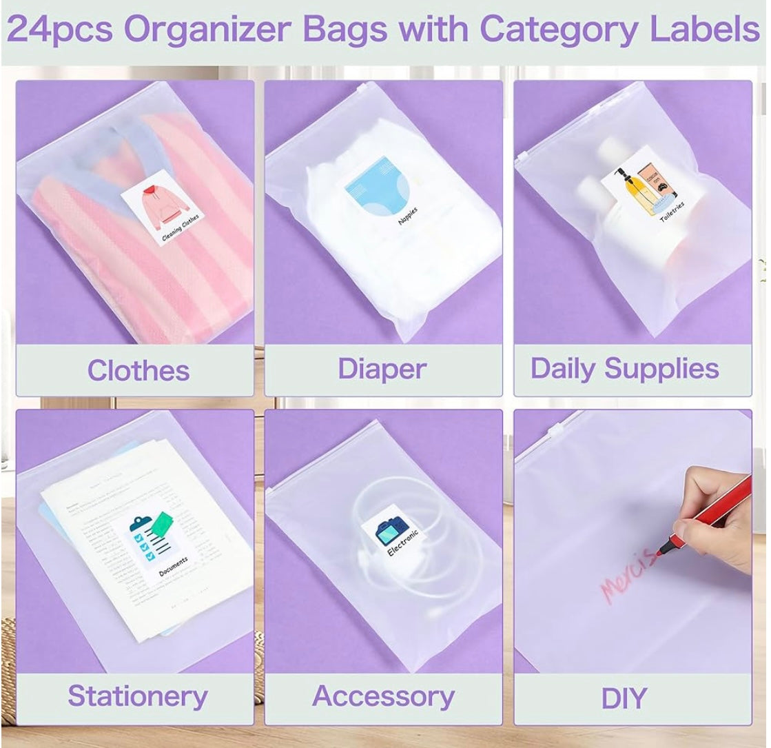 24 Pcs Hospital Maternity Bags with Stickers